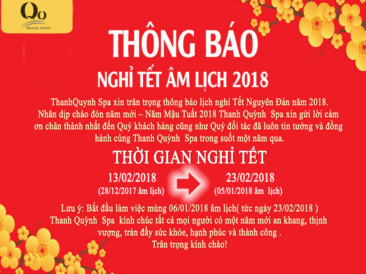 Lịch nghỉ tết năm 2018