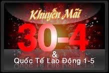 khuyến mại chào mừng ngày 30-4 và 1-5